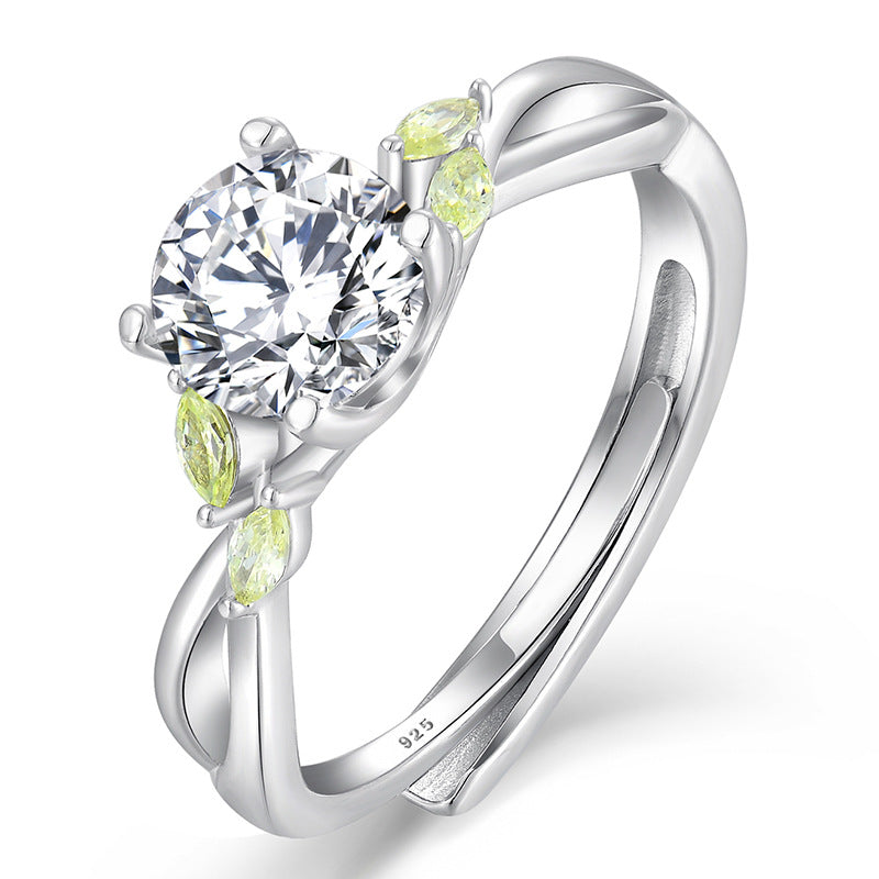 S925 sterling silver diamond ring affordable luxury fashion simple ring foreign trade cross-border jewelry silver accessories processing ring for women