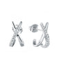 Geometric cross X Zircon stud earrings s925 silver plating rose gold earrings earrings women's foreign trade cross-border jewelry silver accessories